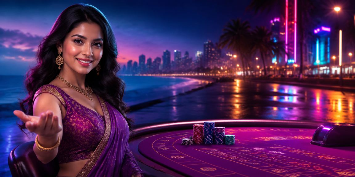 Neon lights at Mumbai baccarat casino highlighting nightlife